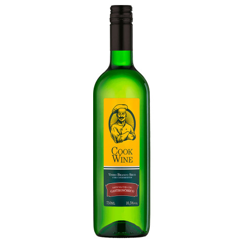 Vinho Culinário Branco Seco Com Condimentos 750 ml Vidro Cook Wine