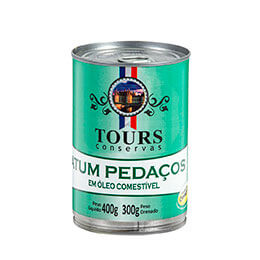 Atum Pedaços em Óleo 300 g Lata Tours