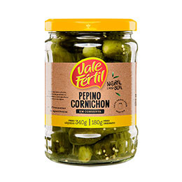 Pepino Cornichon 180 g Vidro Vale Fértil